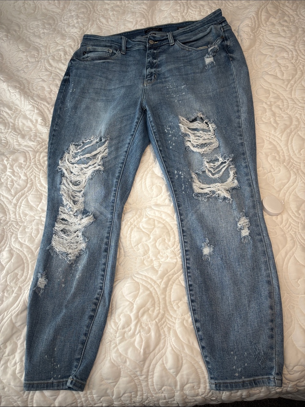 Judy Blue Women’s Distressed Blue Denim Jeans Size 18W